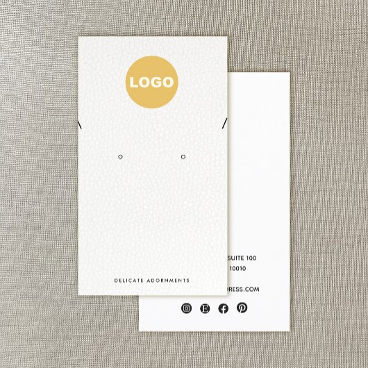 Necklace Study Earring White Leder Add Logo Busi Visitenkarte