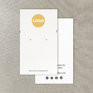 Necklace Study Earring White Leder Add Logo Visitenkarte