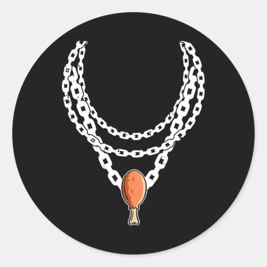 Necklace Turkey Leg Pendant Erntedank Day Fall Runder Aufkleber (Vorderseite)