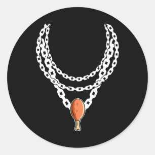 Necklace Turkey Leg Pendant Erntedank Day Fall Runder Aufkleber