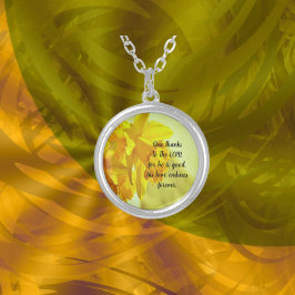 Necklace Yellow Daffodils Scripture Juwelen Versilberte Kette