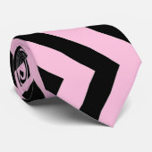 Necktie Buddy Black Pink Zig Zag Muster Krawatte (Gerollt)