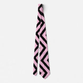 Necktie Buddy Black Pink Zig Zag Muster Krawatte (Rückseite)
