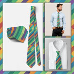 NECKTIE - Diagonale mehrfarbige Streifen Krawatte<br><div class="desc">Ein mehrfarbiges diagonales Streifenbild in Blau-, Grün- und Orangetönen ist in diesem attraktiven Männernadel enthalten (Shirt und Modell sind nicht im Lieferumfang enthalten). Das Bild deckt die gesamte Vorder- und Rückseite der Krawatte ab. Da sie nicht von vorn entfernt oder ersetzt werden kann (siehe HINWEIS unten), kann sie für ein...</div>