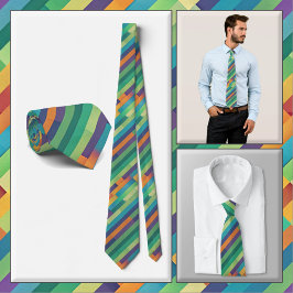 NECKTIE - Diagonale mehrfarbige Streifen Krawatte