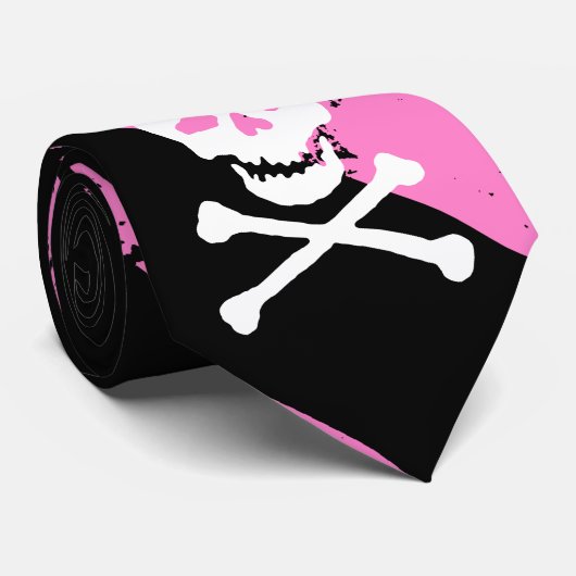 Necktie EMO gebrochen Schädel und Knochen Krawatte (Gerollt)