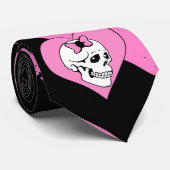Necktie EMO knackte SchädelLiebe Krawatte (Gerollt)