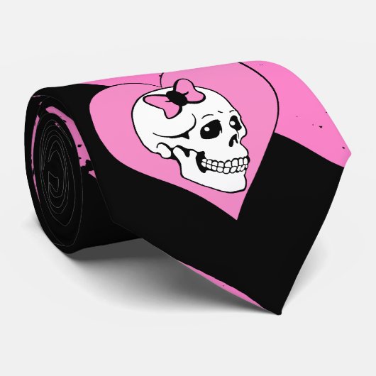 Necktie EMO knackte SchädelLiebe Krawatte (Gerollt)