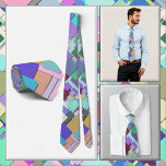 NECKTIE - Es ist eine Square World Krawatte<br><div class="desc">Ein Bild gefüllt mit Quadraten in den Tönen Blau, Violett und mehr, wird auf dieser attraktiven Männer's Necktie (Shirt und Modell nicht enthalten). Das Bild deckt die gesamte Vorder- und Rückseite der Krawatte ab. Da sie nicht von vorn entfernt oder ersetzt werden kann (siehe HINWEIS unten), kann sie aber für...</div>