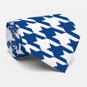 Necktie für Navy & White Hahnentrittmuster Krawatte (Gerollt)