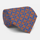 Necktie, Maroon, Blau, Gold, Fleur de Lys Pattern Krawatte (Gerollt)