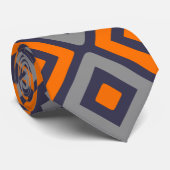 Necktie mit Blue & Orange Design Krawatte (Gerollt)