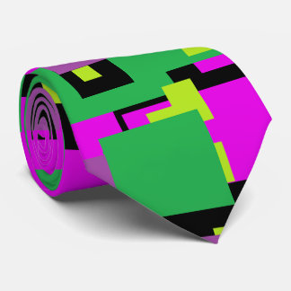 Necktie mit Lila Grün- und Schwarzquadratischem Mu Krawatte