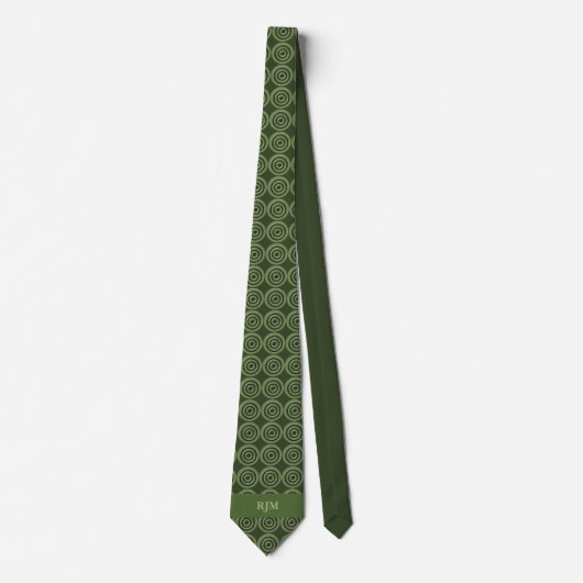 Necktie mit Monogramm Sage Green Circles Krawatte (Vorderseite)