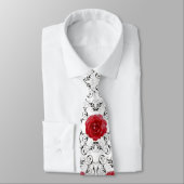 Necktie - Rote Rosen Schwarzer Bildlauf Krawatte (Gebunden)