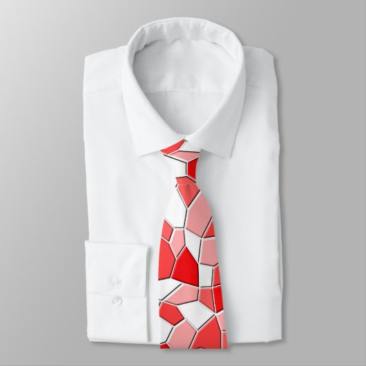 Necktie - Shades of Red 3D Mosaic Krawatte (Gebunden)