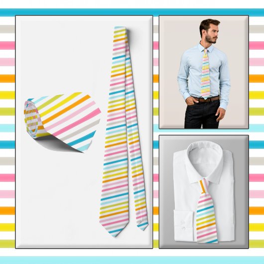 NECKTIE - Streifen in einem Regenbogen von Farben Krawatte