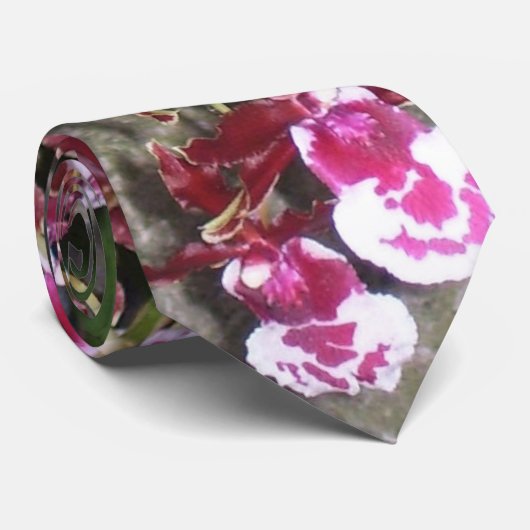 Necktie - Tolumnia Jairak Rainbow Orchid Krawatte (Gerollt)
