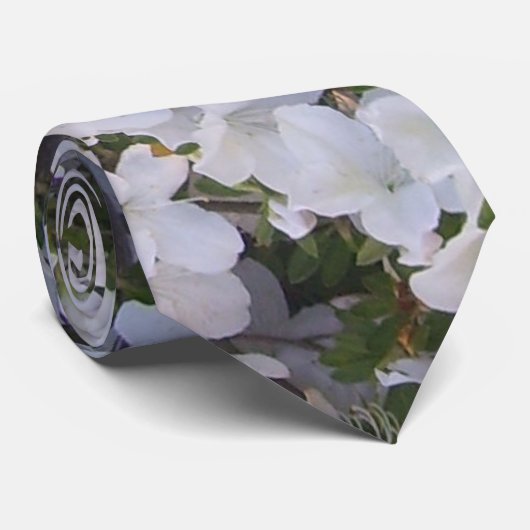 Necktie - White Azalea Krawatte (Gerollt)