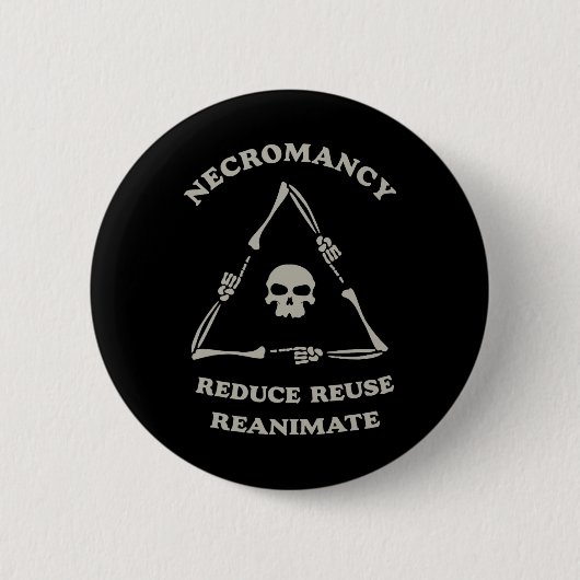 Necromancy Reanimate Funny Skelett m Button (Vorderseite)