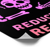 Necromancy Reduce Reuse Reanimate Skeleton Design Poster (Ecke)