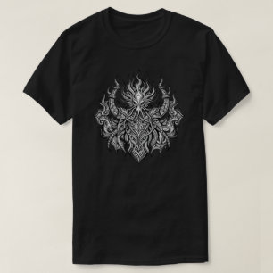 Necronomicon Cthulhu Feuer-Ritter-Emblem Grafik  T-Shirt
