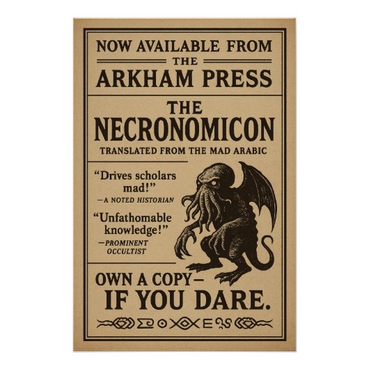 Necronomicon - Jetzt verfügbar bei Arkham Press Poster (Vorderseite)
