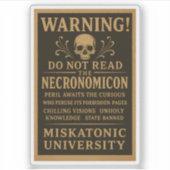 Necronomicon - Vorsorgeverbot durch Miskatonic Aufkleber (Vorderseite)