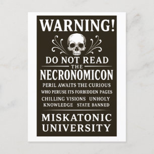 Necronomicon - Vorsorgeverbot durch Miskatonic Feiertagspostkarte