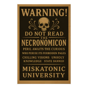 Necronomicon - Vorsorgeverbot durch Miskatonic Poster
