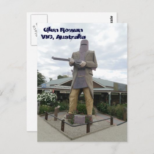 Ned Kelly Postkarte (Vorne/Hinten)