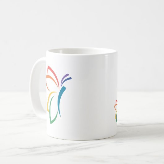 NEDA-Logo-Tasse mit Butterfly Kaffeetasse (Vorderseite Links)