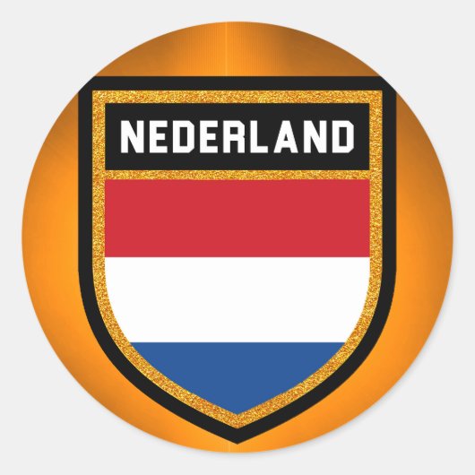 Nederland Flag Runder Aufkleber (Vorderseite)