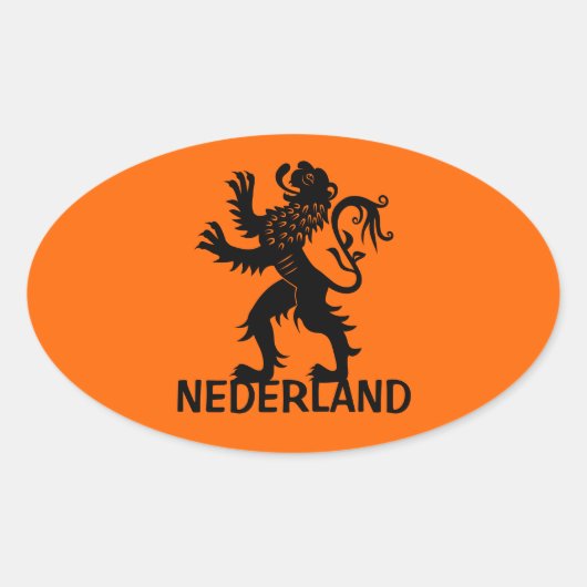 Nederland Lion Ovaler Aufkleber (Vorderseite)