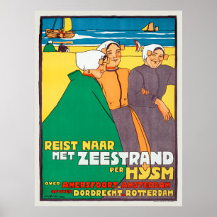 Nederland Vintage Travel Poster Restauriert 1914