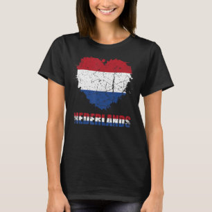 Nederlands Flag Vintag Heart Graphics Holland Men T-Shirt