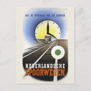 Nederlandsche Spoorwegen Vintage Poster 1939 Postkarte