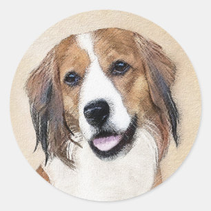 Nederlandse Kooikerhondje Malerei - Hund Art Runder Aufkleber