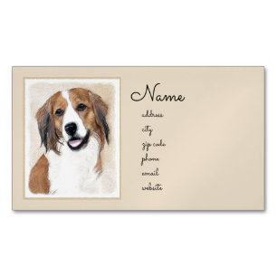 Nederlandse Kooikerhondje Malerei - Hunde Kunst Magnetische Visitenkarte