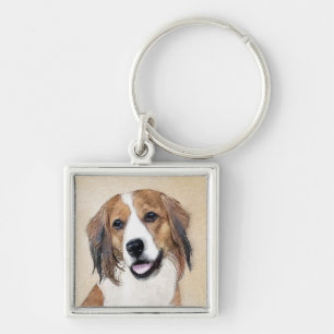 Nederlandse Kooikerhondje Malerei - Hunde Kunst Schlüsselanhänger