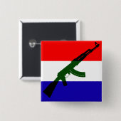 Nederlandse vlag met AK47 Button (Vorne & Hinten)