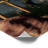 Nedoceratops roaring while running - 3D render Poster (Ecke)