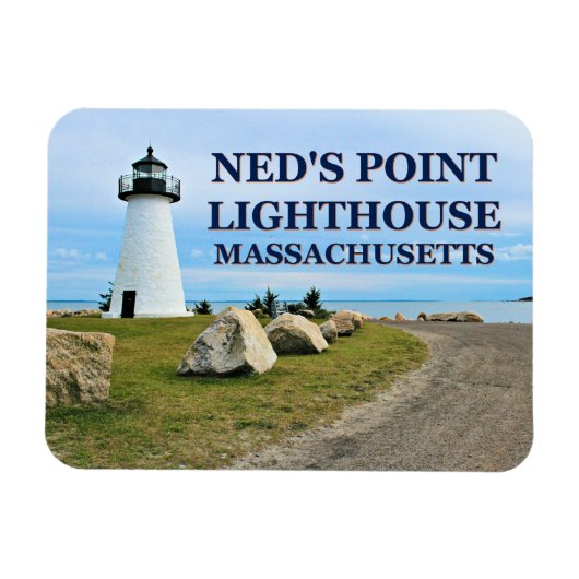 Ned's Point Lighthouse, Massachusetts Foto Magnet (Horizontal)