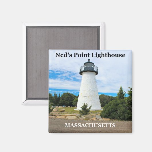 Ned's Point Lighthouse, Massachusetts Magnet (Vorderseite/Rückseite)