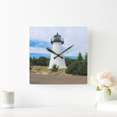 Ned's Point Lighthouse, Massachusetts Wall Clock Quadratische Wanduhr (Zuhause)