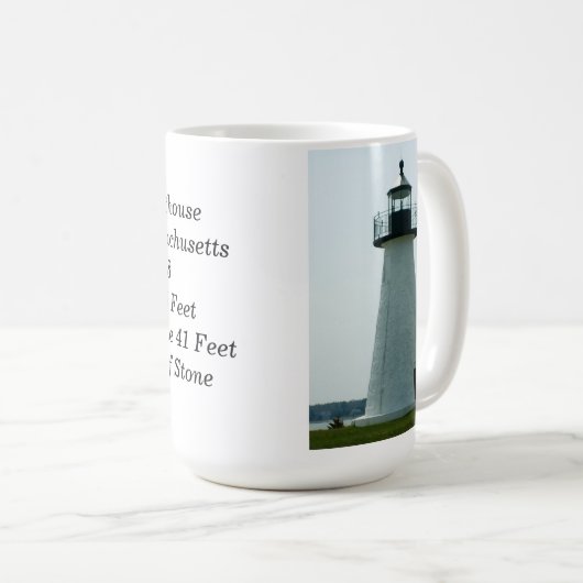 Neds Punkt-Leuchtturm-Massachusetts-Kaffee-Tasse Kaffeetasse (VorderseiteRechts)