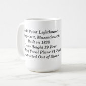 Neds Punkt-Leuchtturm-Massachusetts-Kaffee-Tasse Kaffeetasse (Vorderseite Links)