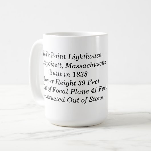 Neds Punkt-Leuchtturm-Massachusetts-Kaffee-Tasse Kaffeetasse (Vorderseite Links)