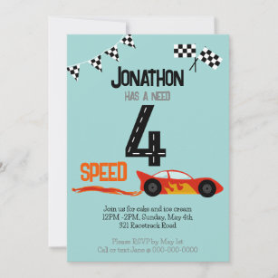 Need 4 Speed 4 Geburtstags-Party Einladung