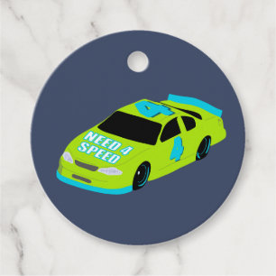 Need 4 Speed Race Car Boys 4. Geburtstag Party Geschenkanhänger